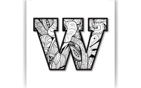 Download Decorative W Letter Coloring Page &amp; KIDS - Kids Collection