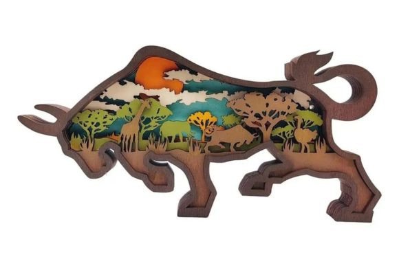Download Wooden Bull Ornament : Glowforge, Laser, - Premium Resources