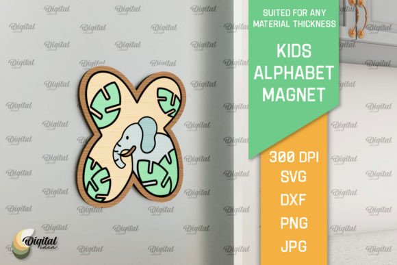 Download Letter X. Kids Alphabet Magnet Laser Cut - Kids Collection