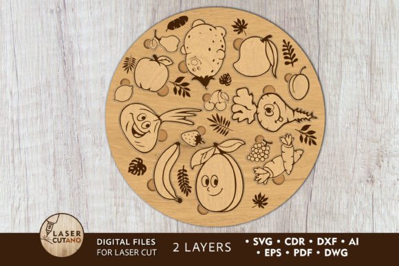 Download Round Puzzle for Kids, Wood Cut Template - Kids Collection