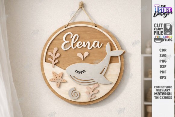 Download Kids Room Name Sign Laser Cut | CNC File - Kids Collection
