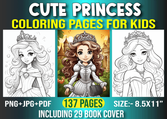 Download 137 Cute Princess Coloring Book for Kids - Kids Collection