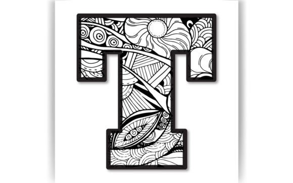 Download Decorative T Letter Coloring Page &amp; KIDS - Kids Collection