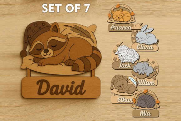 Download Personalized Sleeping Animals Kids Name - Kids Collection
