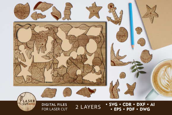Download SEA PUZZLE Paint Cut Template for Kids - Kids Collection