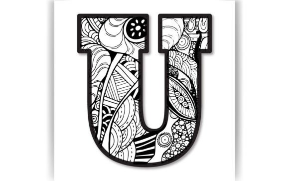 Download Decorative U Letter Coloring Page &amp; KIDS - Kids Collection