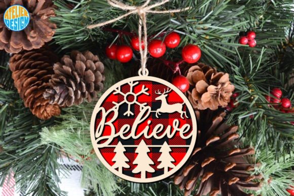 Download Believe Ornaments Glowforge Laser Cut - Premium Bundle
