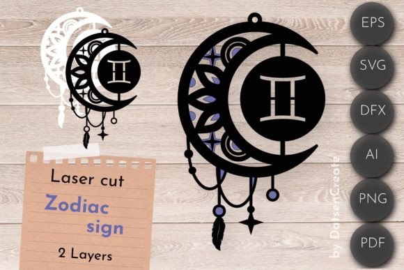 Download Gemini Zodiac Sign, Dream Catcher Svg - Zodiac sign Collection