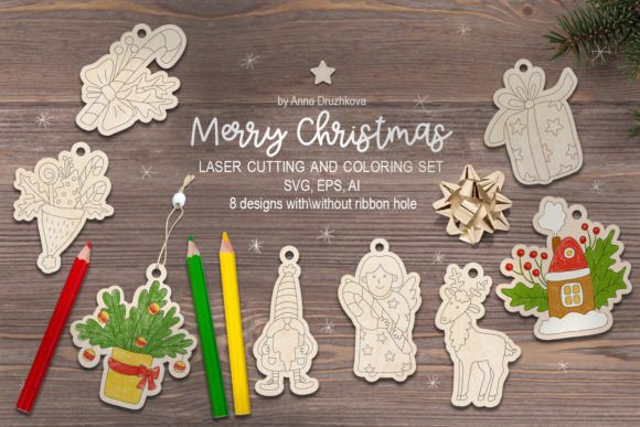 Download Christmas Coloring Kit Glowforge Laser - Premium Resources