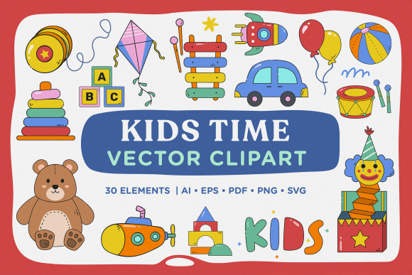 Download Kids Time Cute Baby Vector Clipart Pack - Kids Collection