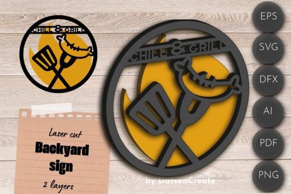Download Backyard Sign, Glowforge Laser Cut File - Premium Resources