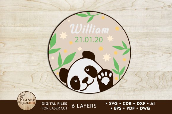 Download Panda Decorative Wall Art, Kids Panel - Kids Collection